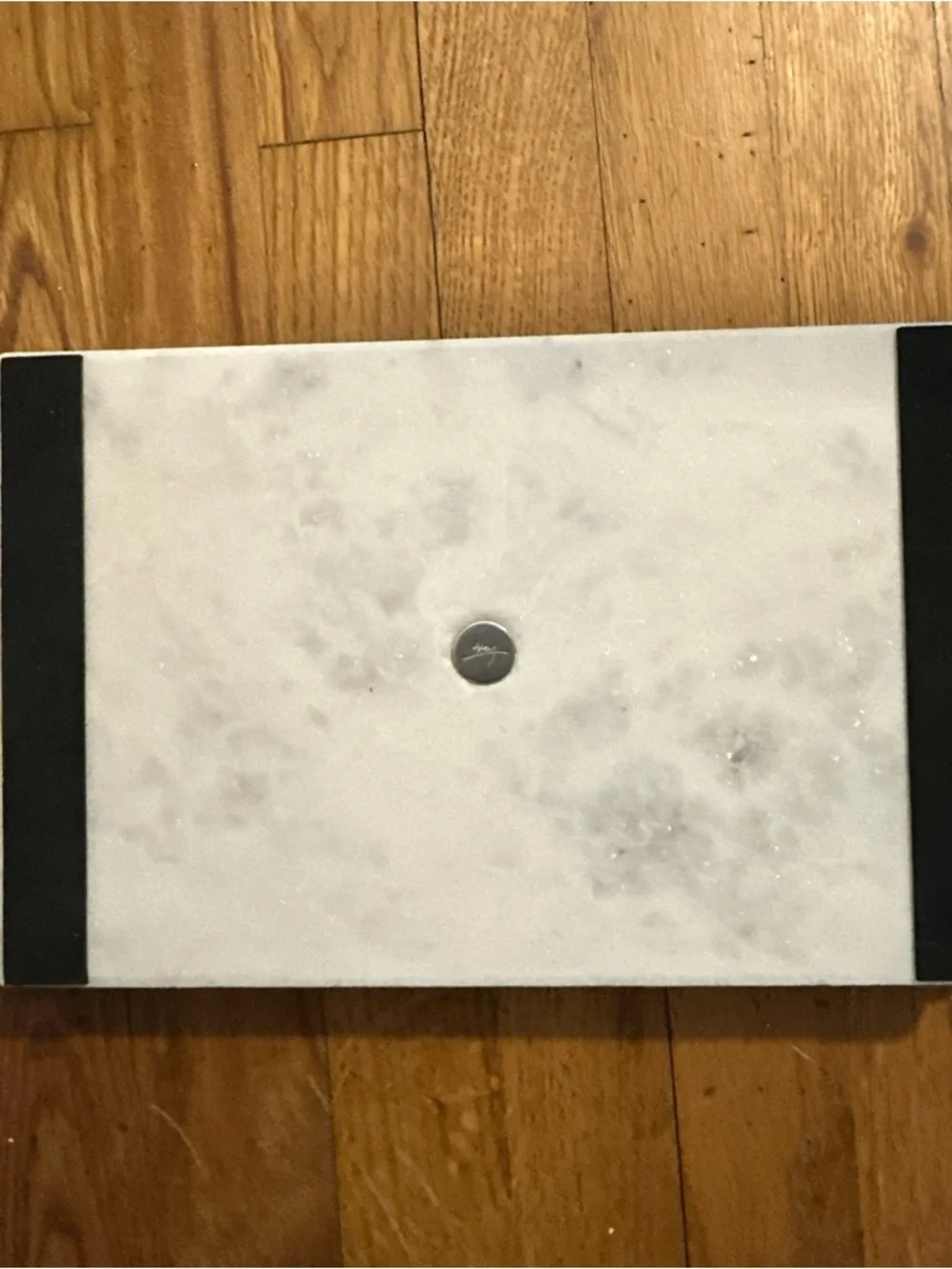 Michael Aram White Marble and Silver Accent Cheese/Serving Board